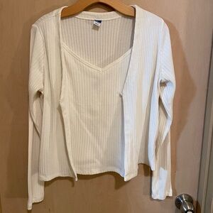 NWT Old Navy Cream Women's Cardigan Sweater set